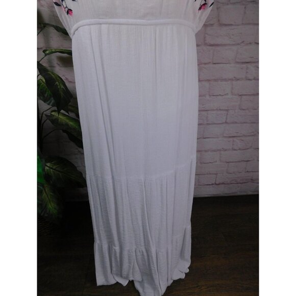 Kelly Renee Dress Womens XL White Embroidered Floral Maxi Boho Beach Sundress - Picture 7 of 10